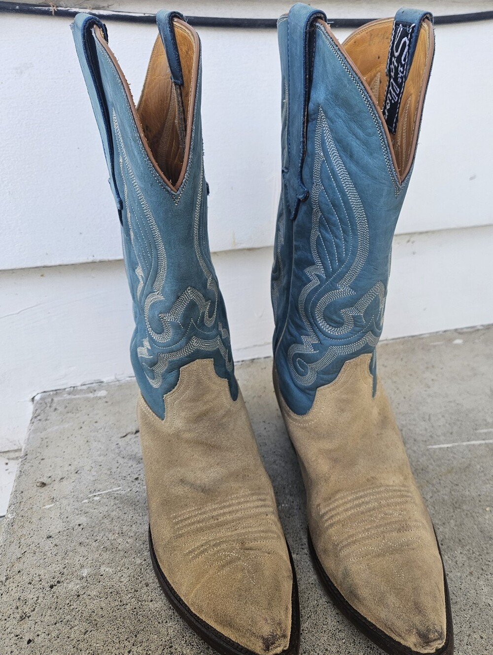 Womens Stallion Suede Western Pointed Toe Boots